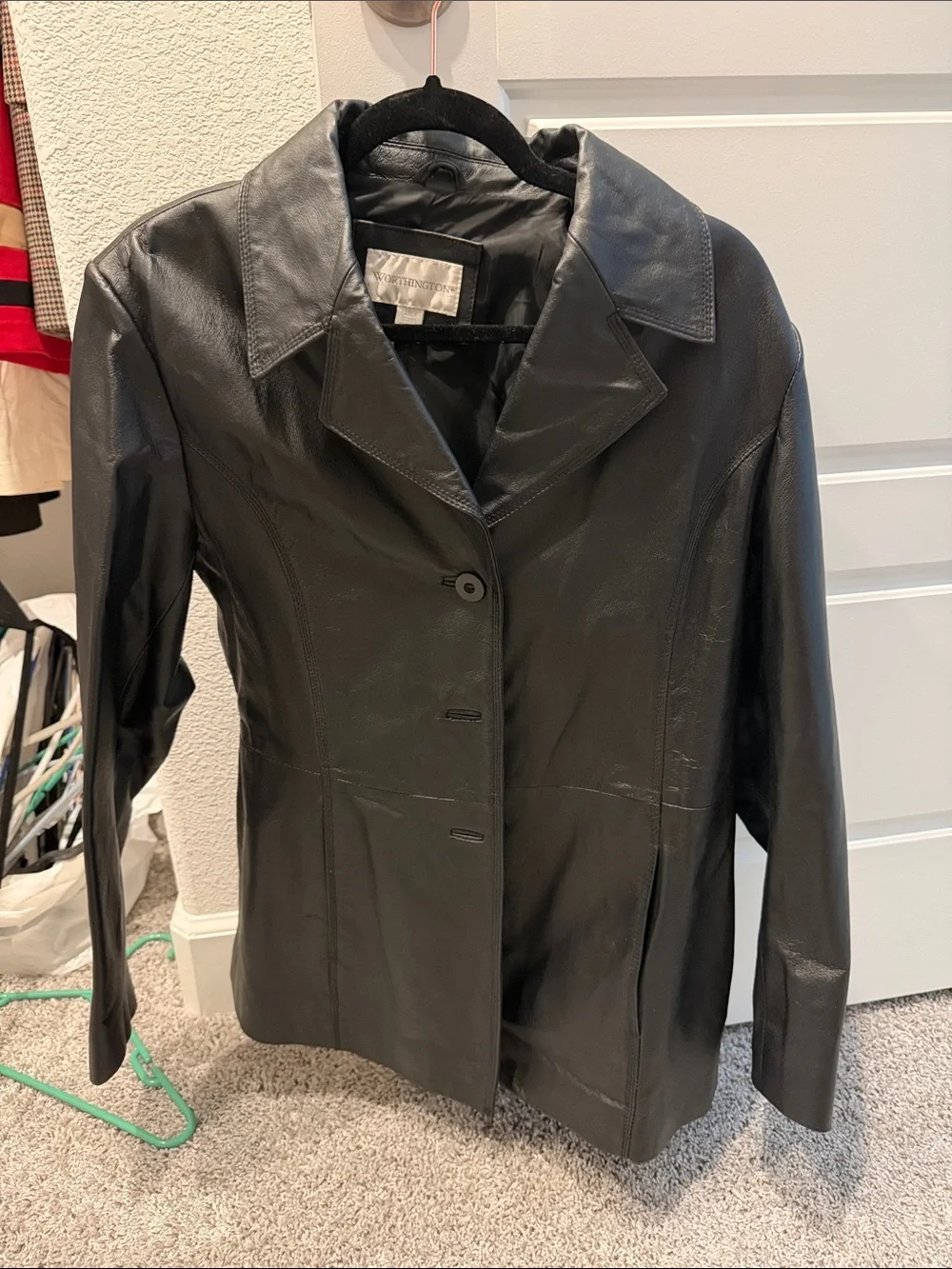 Worthington Black Leather Blazer
